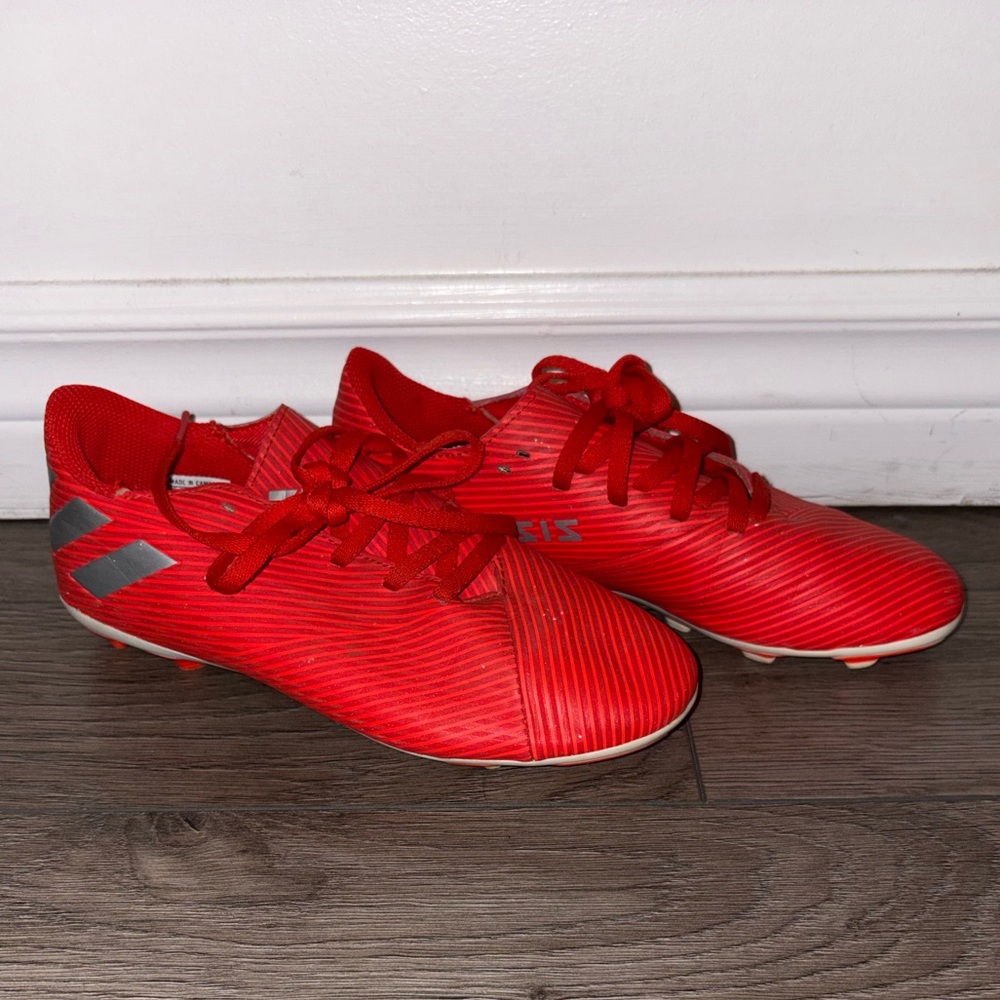 ❌SOLD❌ - Kid’s Adidas Nemeziz Cleats Red Sports Shoes with Silver Details